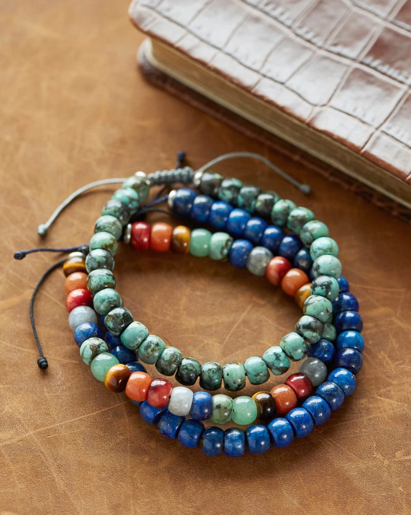 Cade Oxidized Sterling Silver Corded Bracelet in Turquoise Jasper image number 1